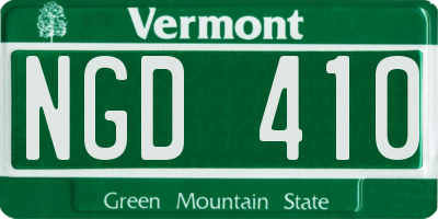 VT license plate NGD410