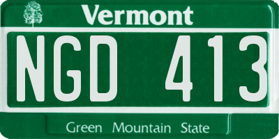 VT license plate NGD413