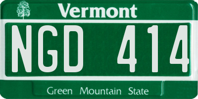 VT license plate NGD414