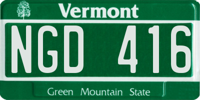 VT license plate NGD416