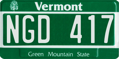 VT license plate NGD417