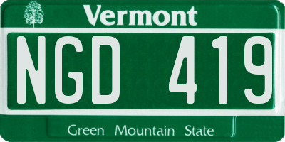 VT license plate NGD419