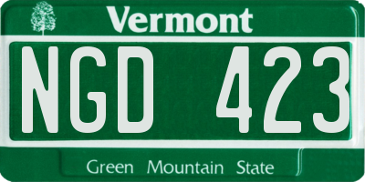 VT license plate NGD423