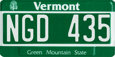 VT license plate NGD435