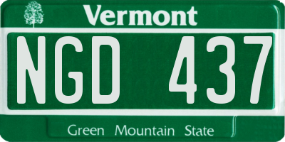VT license plate NGD437