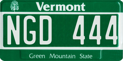 VT license plate NGD444
