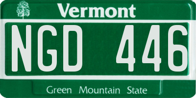 VT license plate NGD446