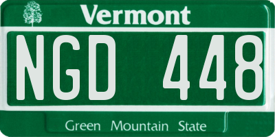 VT license plate NGD448