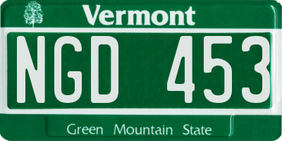 VT license plate NGD453