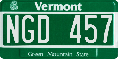 VT license plate NGD457