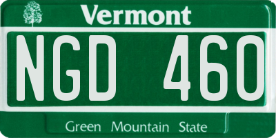 VT license plate NGD460
