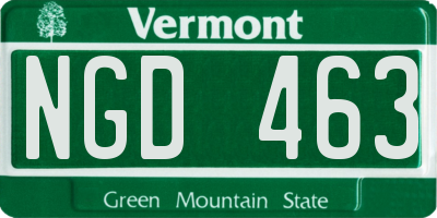 VT license plate NGD463