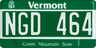 VT license plate NGD464
