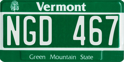 VT license plate NGD467