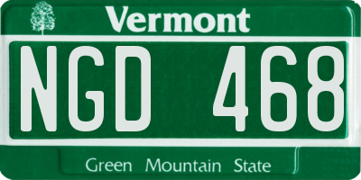 VT license plate NGD468