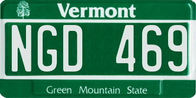 VT license plate NGD469