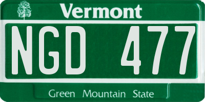 VT license plate NGD477