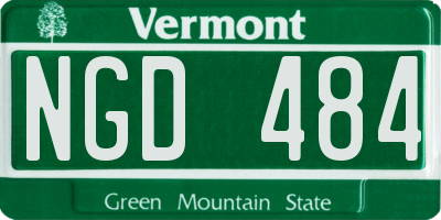 VT license plate NGD484
