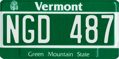 VT license plate NGD487