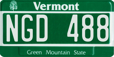 VT license plate NGD488