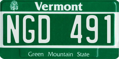 VT license plate NGD491