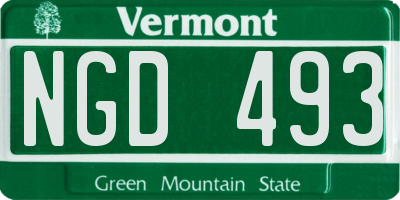 VT license plate NGD493