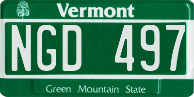 VT license plate NGD497