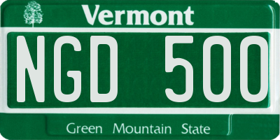 VT license plate NGD500