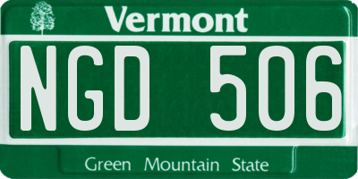 VT license plate NGD506