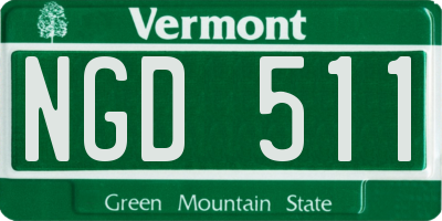 VT license plate NGD511