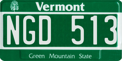 VT license plate NGD513