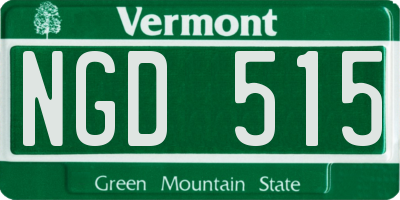 VT license plate NGD515