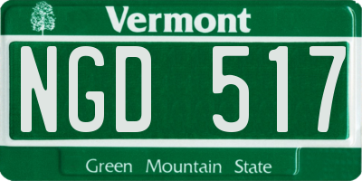 VT license plate NGD517