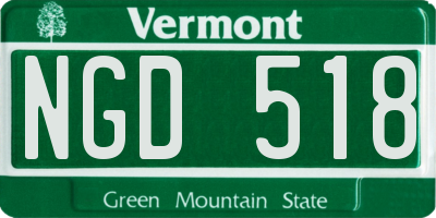VT license plate NGD518