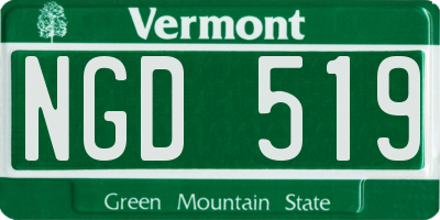 VT license plate NGD519