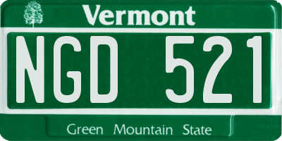 VT license plate NGD521