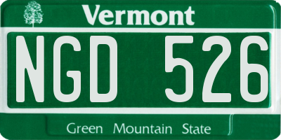 VT license plate NGD526