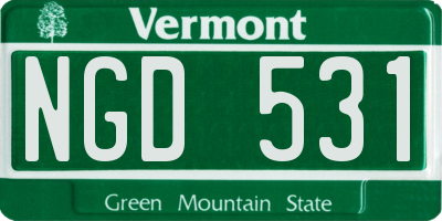 VT license plate NGD531