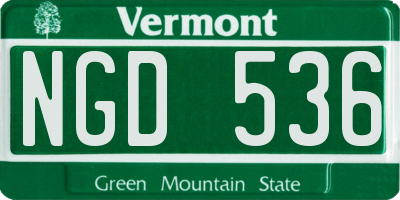 VT license plate NGD536
