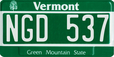 VT license plate NGD537