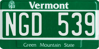 VT license plate NGD539