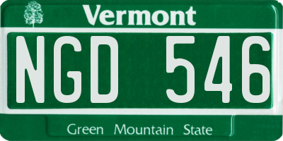 VT license plate NGD546