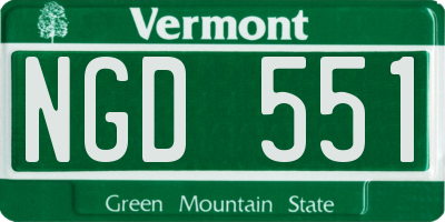 VT license plate NGD551