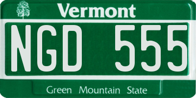 VT license plate NGD555