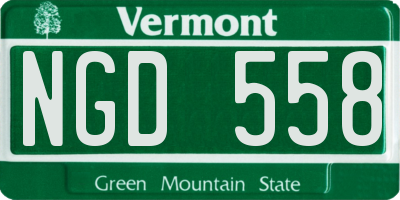 VT license plate NGD558