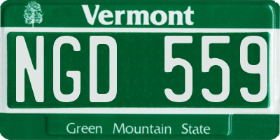 VT license plate NGD559