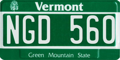 VT license plate NGD560