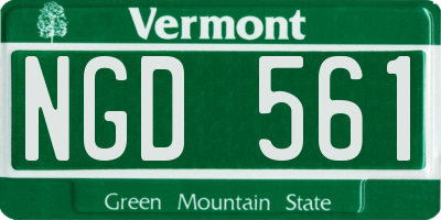 VT license plate NGD561