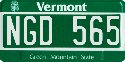 VT license plate NGD565