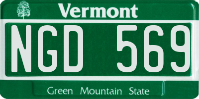 VT license plate NGD569